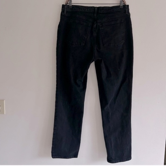 Abercrombie & Fitch Black 90's Straight Ultra High Rise Denim Jeans Size 16 - Picture 6 of 14